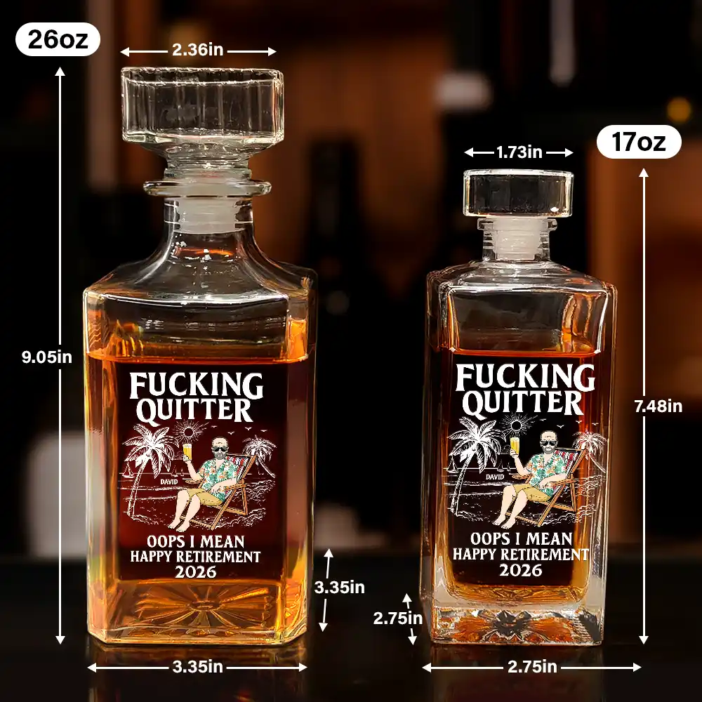 Oops I Mean Happy Retirement - Personalized Square Whiskey Bottle - Image 5