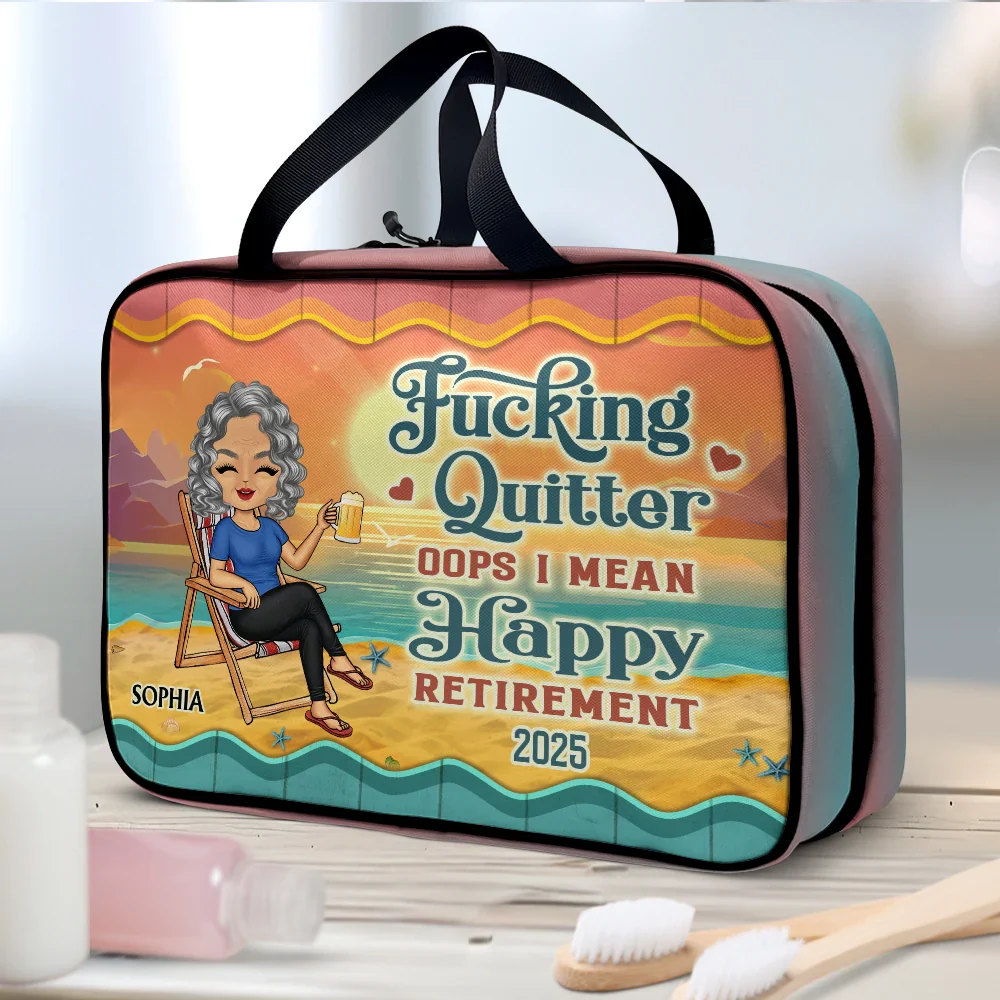 Oops I Mean Happy Retirement - Personalized Toiletry Bag - Image 2