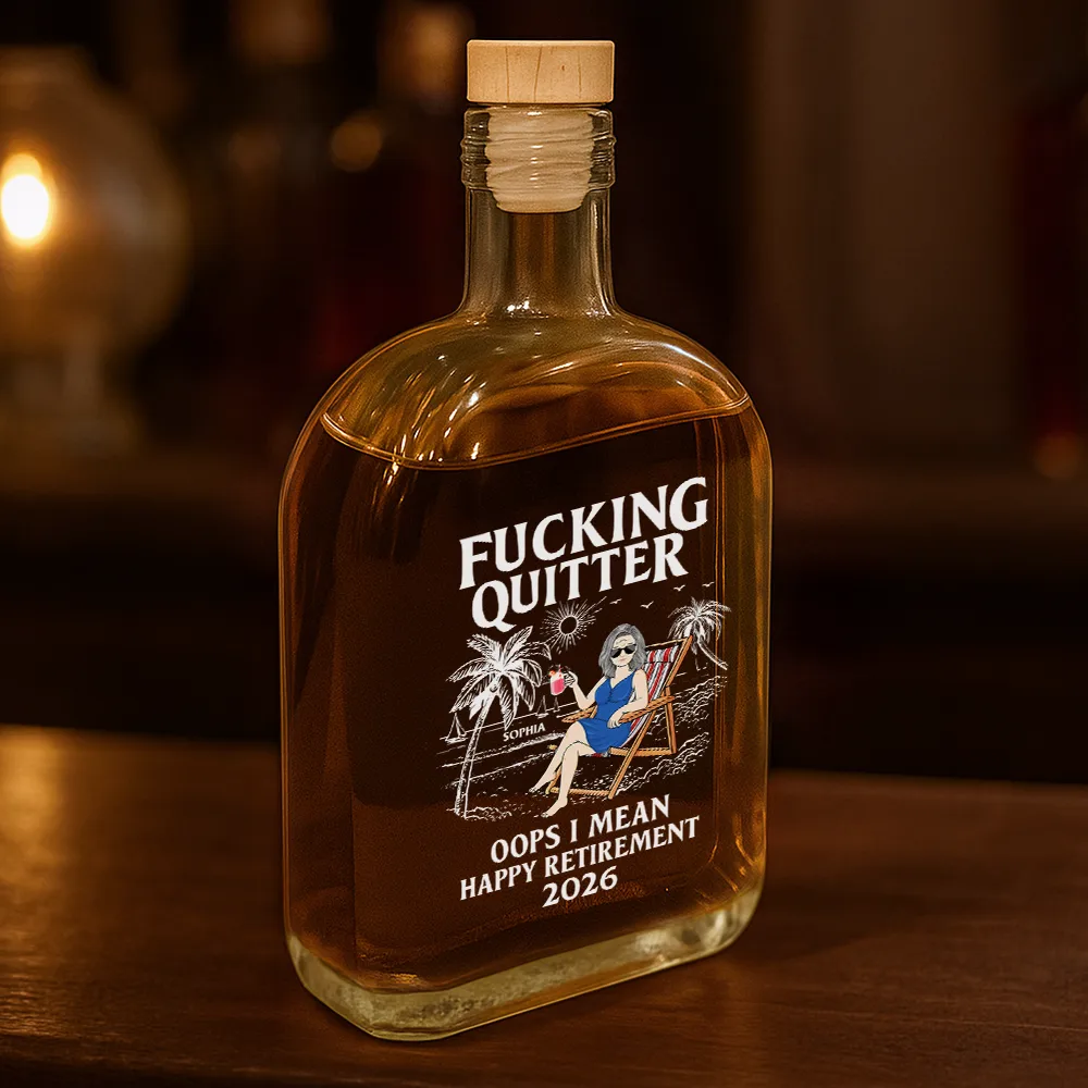 Oops I Mean Happy Retirement - Personalized Whiskey Bottle - Image 3