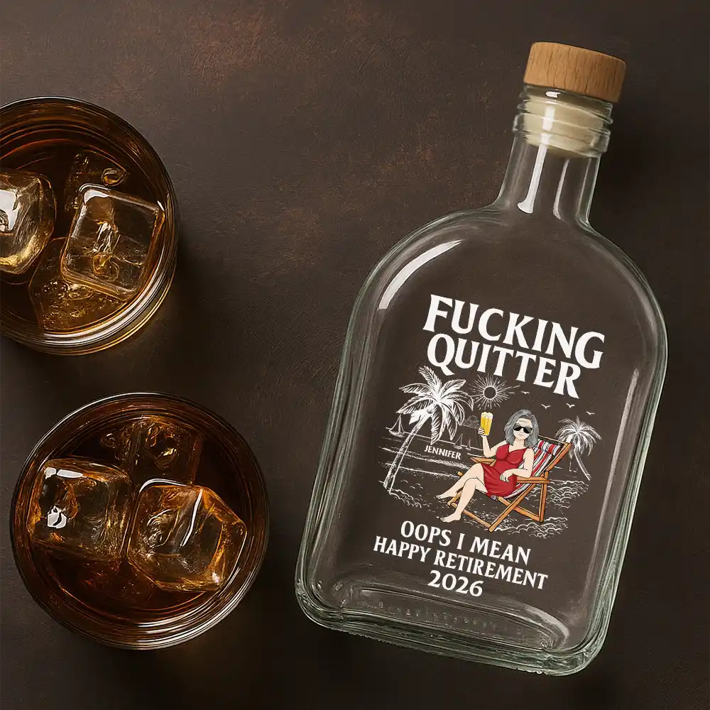 Oops I Mean Happy Retirement - Personalized Whiskey Bottle - Image 4