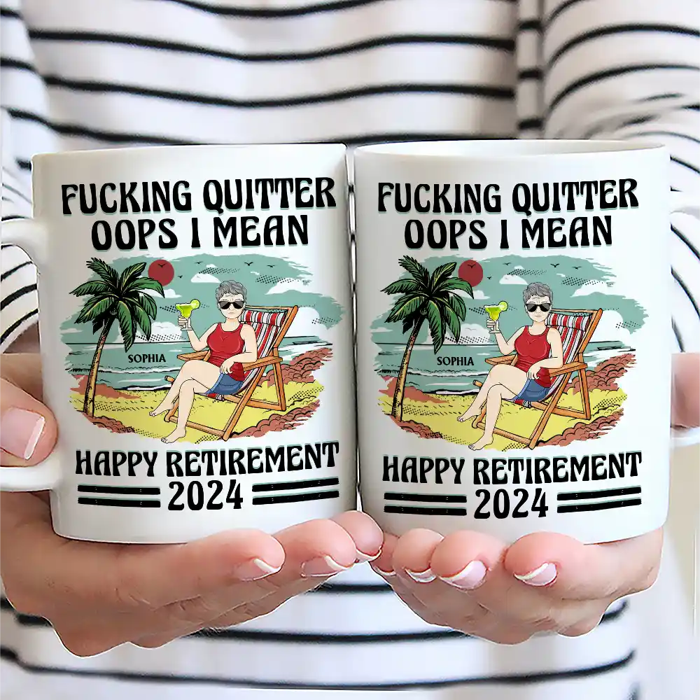 Oops I Mean Happy Retirement Vintage - Personalized Mug - Image 2