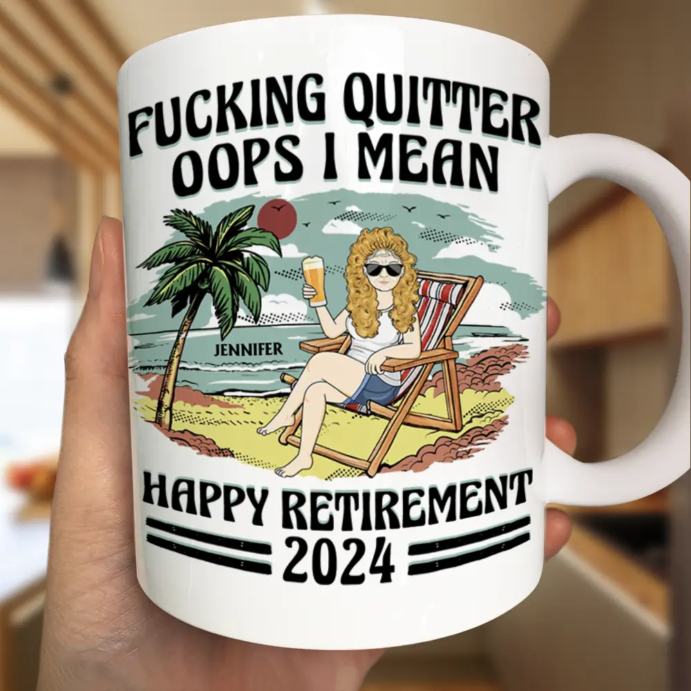 Oops I Mean Happy Retirement Vintage - Personalized Mug - Image 3