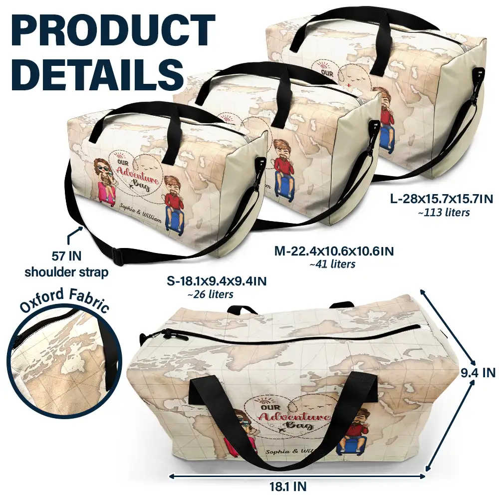 Our Adventure Bag Travel Couples - Personalized Duffle Bag - Image 6