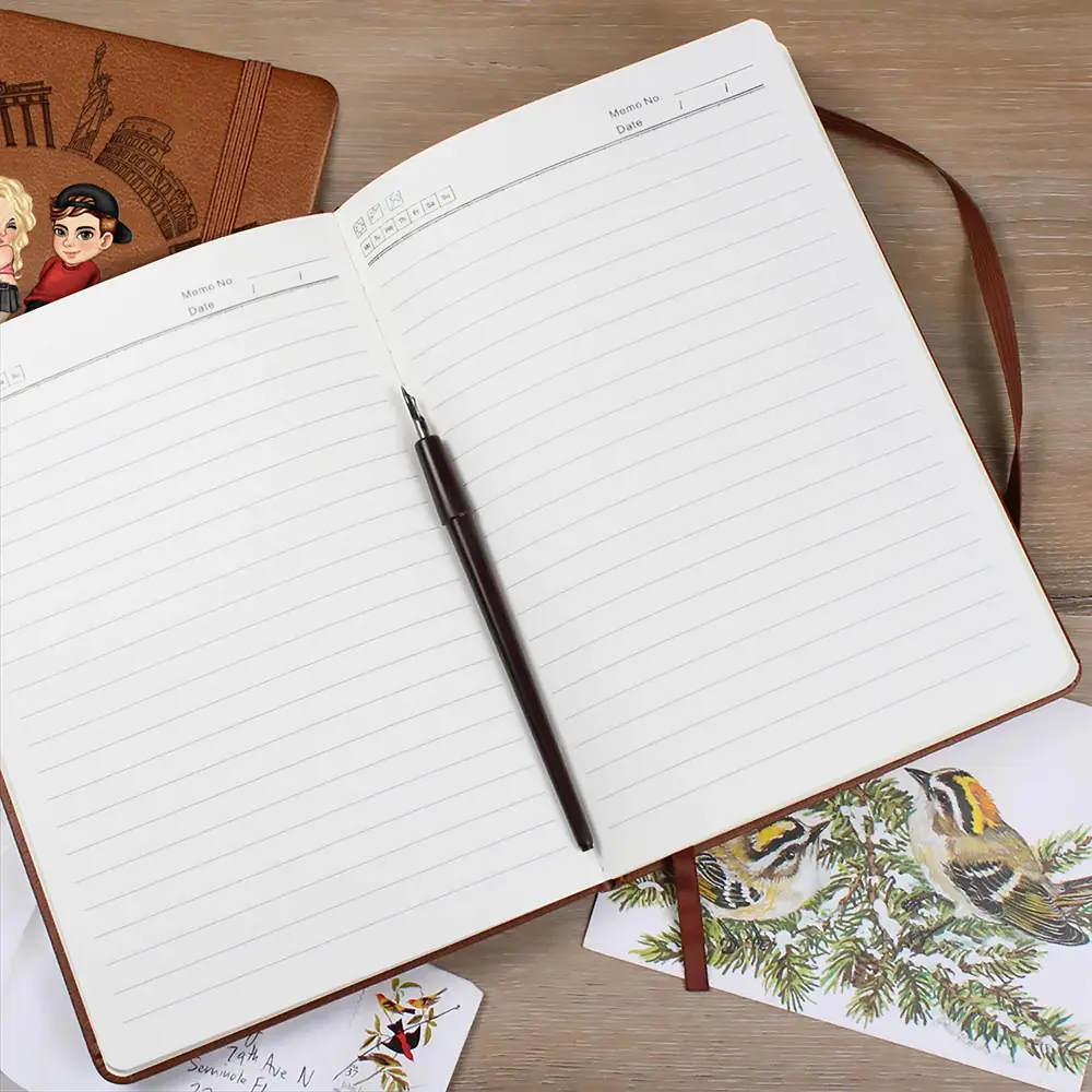 Our Bucket List Travel Couple - Personalized Leather Journal - Image 2