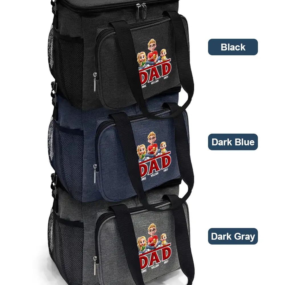 Our Family - Embroidery Text Effect Printed, Personalized Lunch Bag, Cooling Tote - Image 3