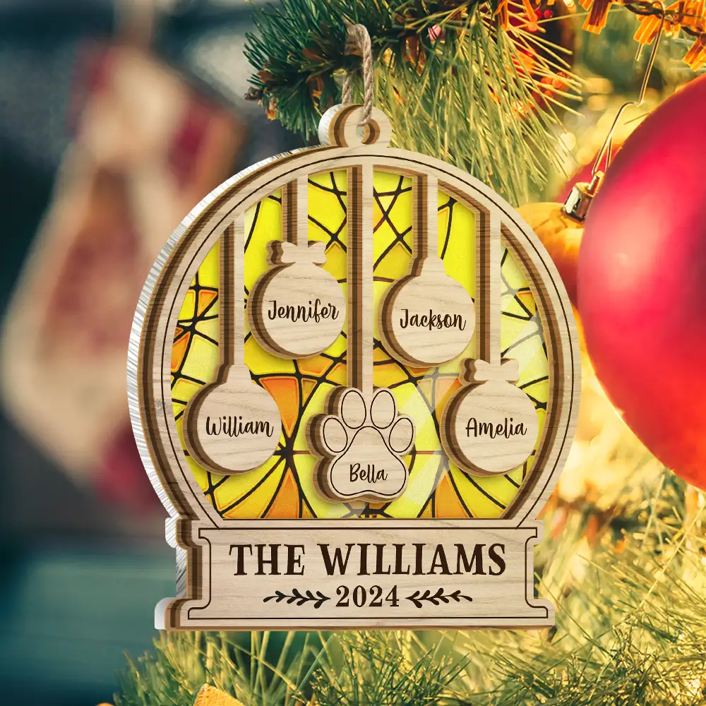 Our Family Kids Pet - Personalized Suncatcher Ornament - Image 2