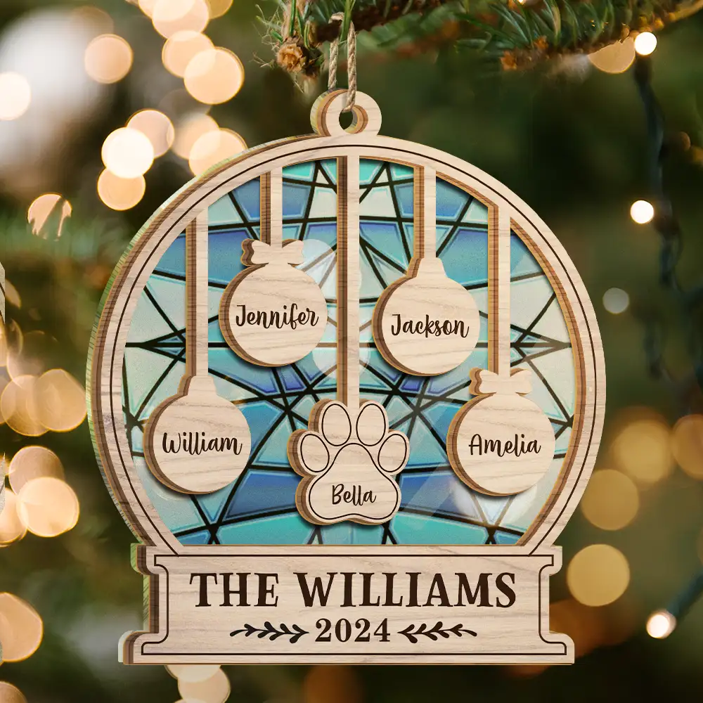 Our Family Kids Pet - Personalized Suncatcher Ornament - Image 3