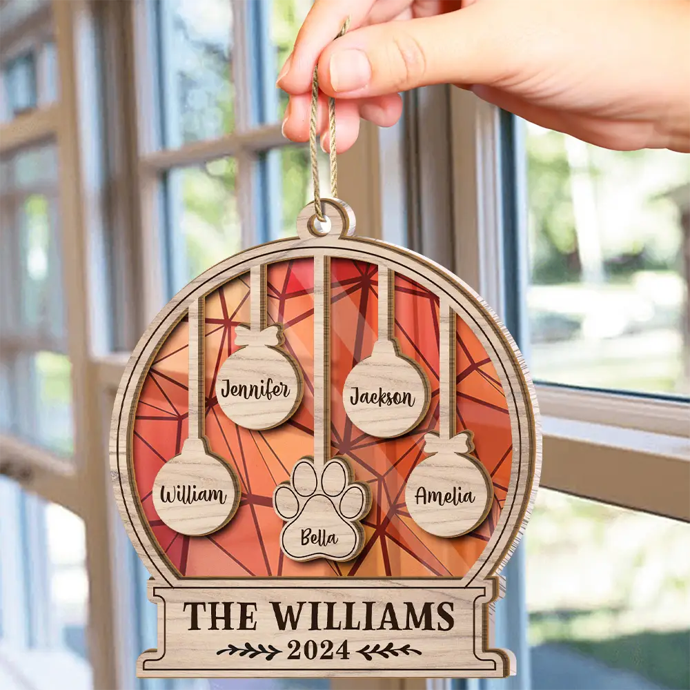 Our Family Kids Pet - Personalized Suncatcher Ornament - Image 4