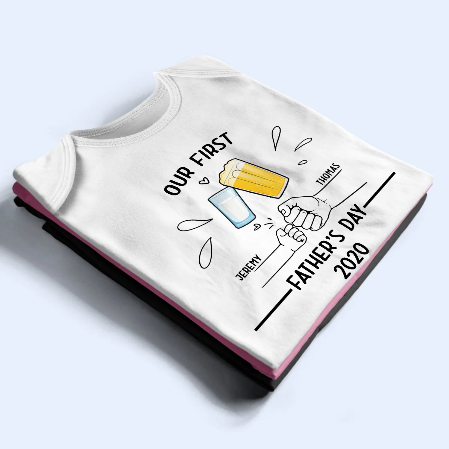 Our First Father's Day - Gift For New Dad, Newborn - Personalized Baby Onesie - Image 3