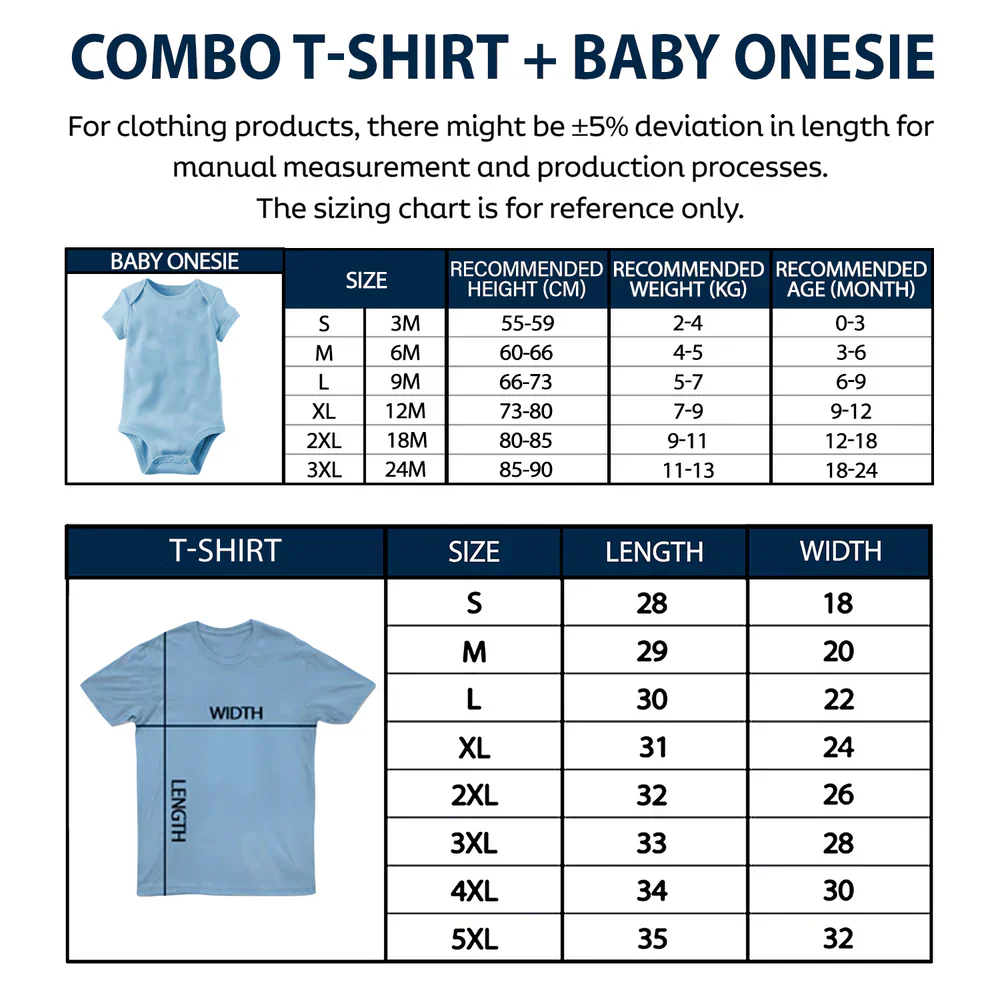 Our First Father's Day Together Cheers - Personalized Combo T Shirt And Baby Onesie - Image 2