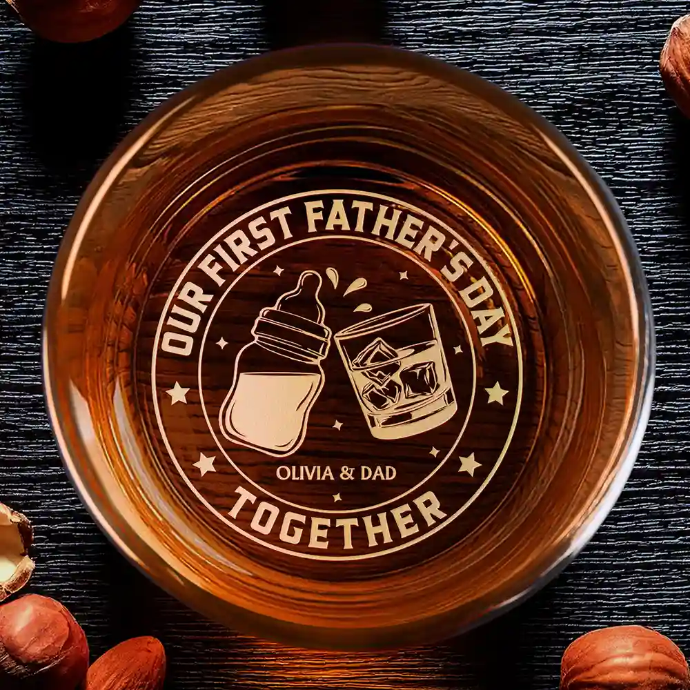 Our First Father's Day Together - Personalised Engraved Whisky Glass - Image 4