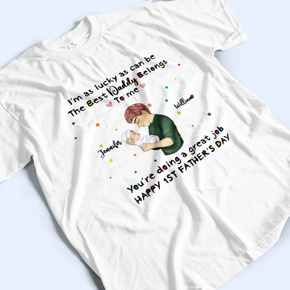 Our First Father's Day Together - Personalized Combo T Shirt And Baby Onesie - Image 4