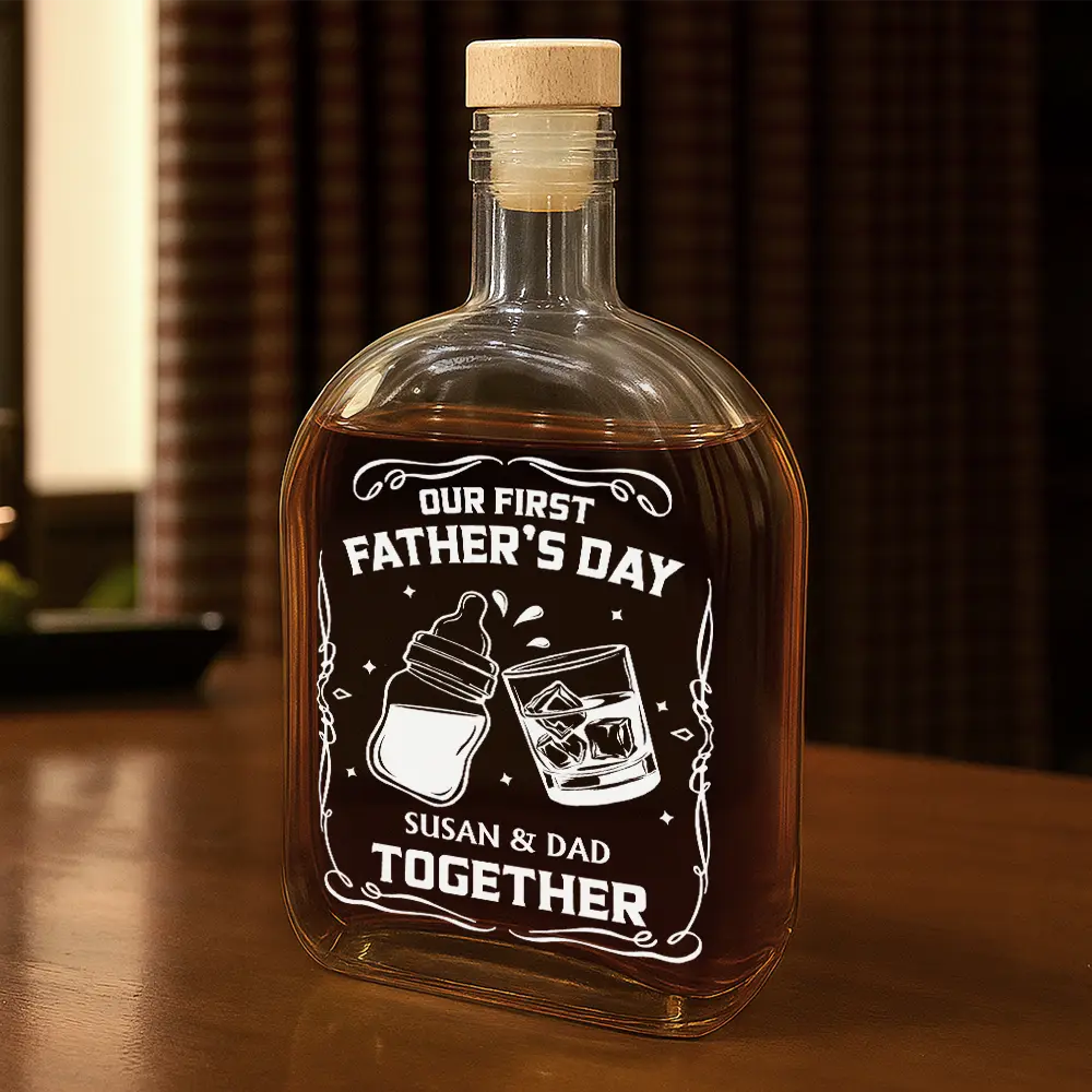 Our First Father's Day Together - Personalized Whiskey Bottle - Image 2