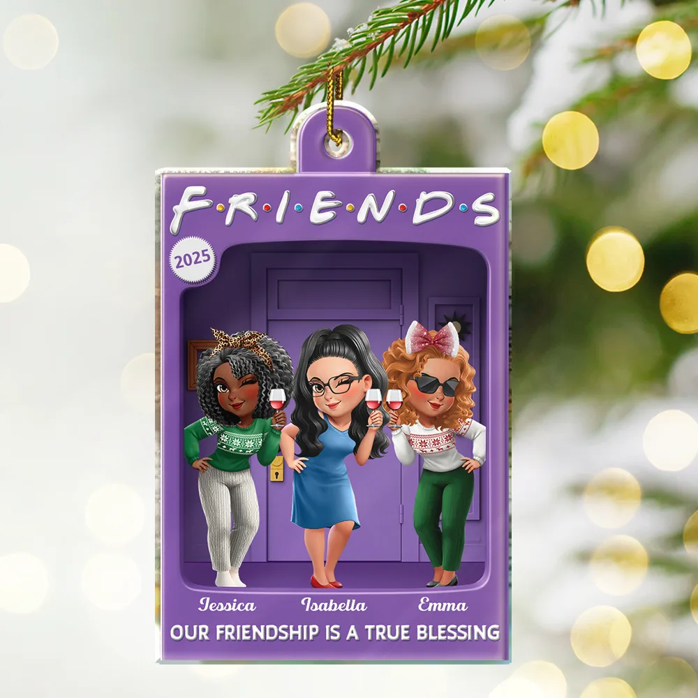 Our Friendship Is A True Blessing Purple Toy Box - Personalized Custom Shaped Acrylic Ornament - Image 2