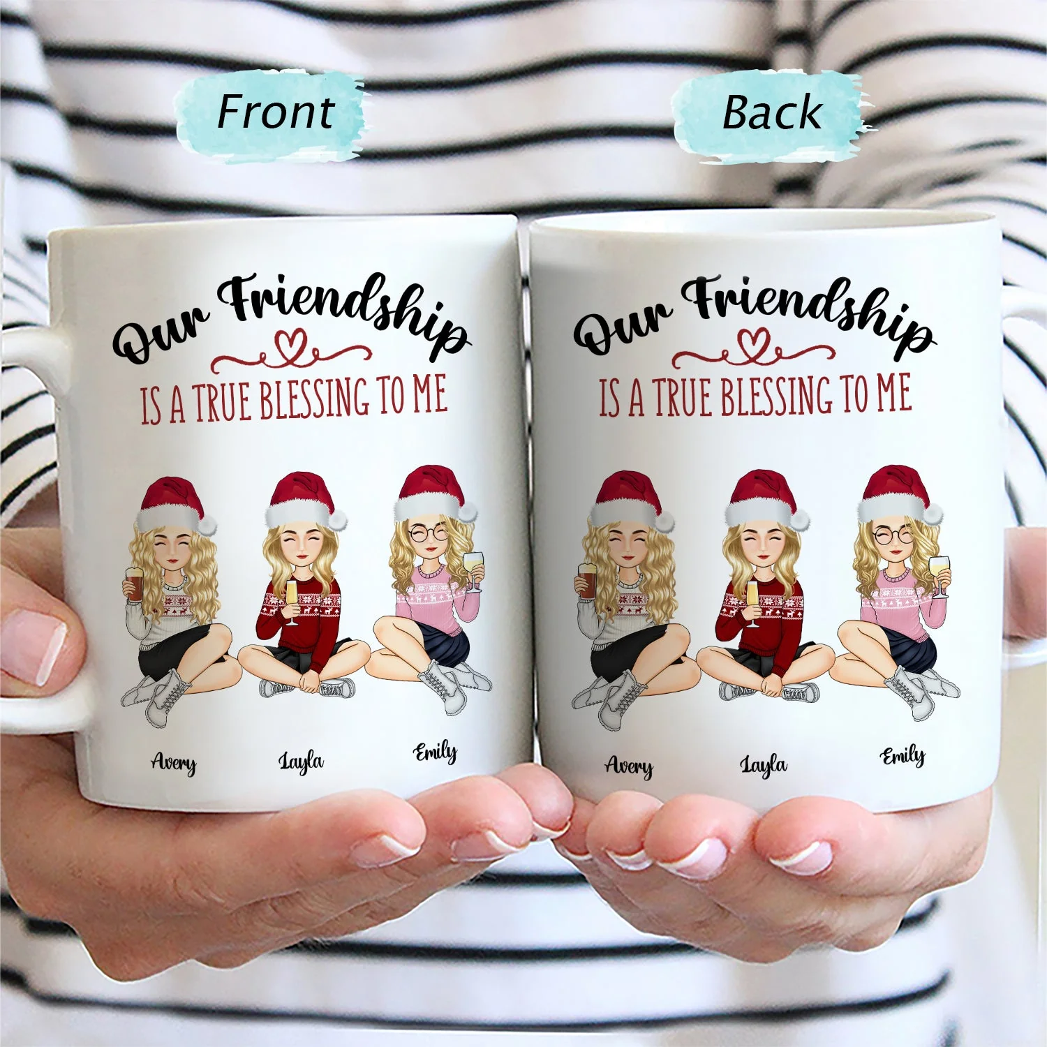 Our Friendship Is A True Blessing To Me - Christmas, Gifts For Colleagues, Coworker, Bestie - Personalized Mug - Image 2