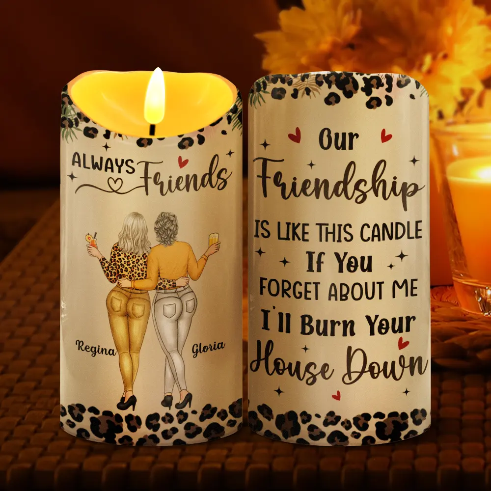 Our Friendship Is Like A Candle - Personalized Flameless LED Candle - Image 2