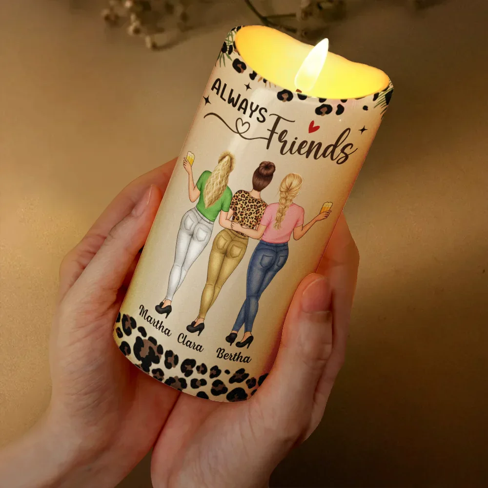Our Friendship Is Like A Candle - Personalized Flameless LED Candle - Image 3