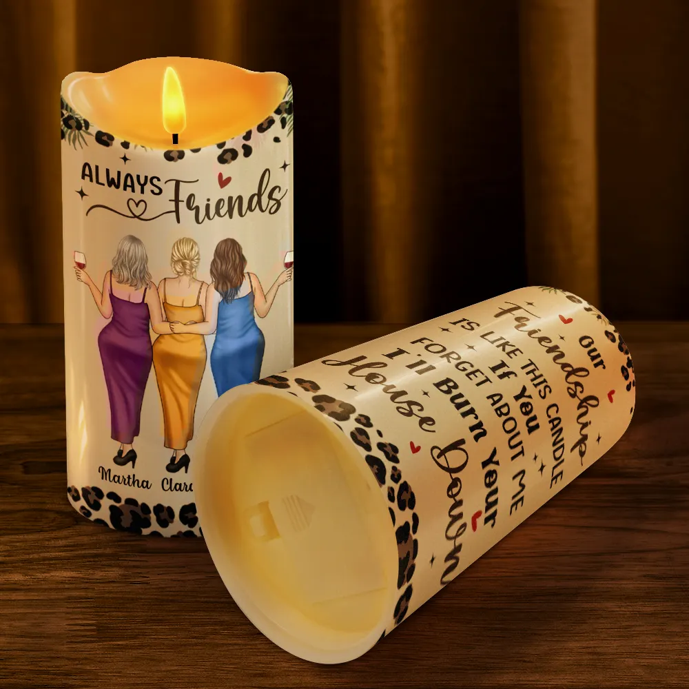 Our Friendship Is Like A Candle - Personalized Flameless LED Candle - Image 4