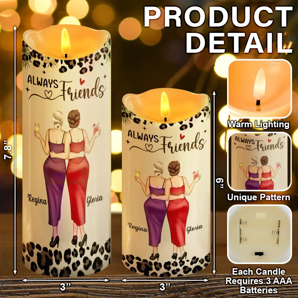 Our Friendship Is Like A Candle - Personalized Flameless LED Candle - Image 5