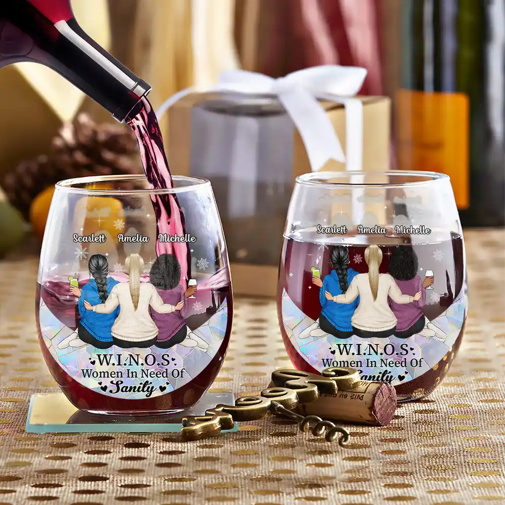 Our Friendship Is Like Wine It Gets Better With Time - Personalized Stemless Wine Glass - Image 3