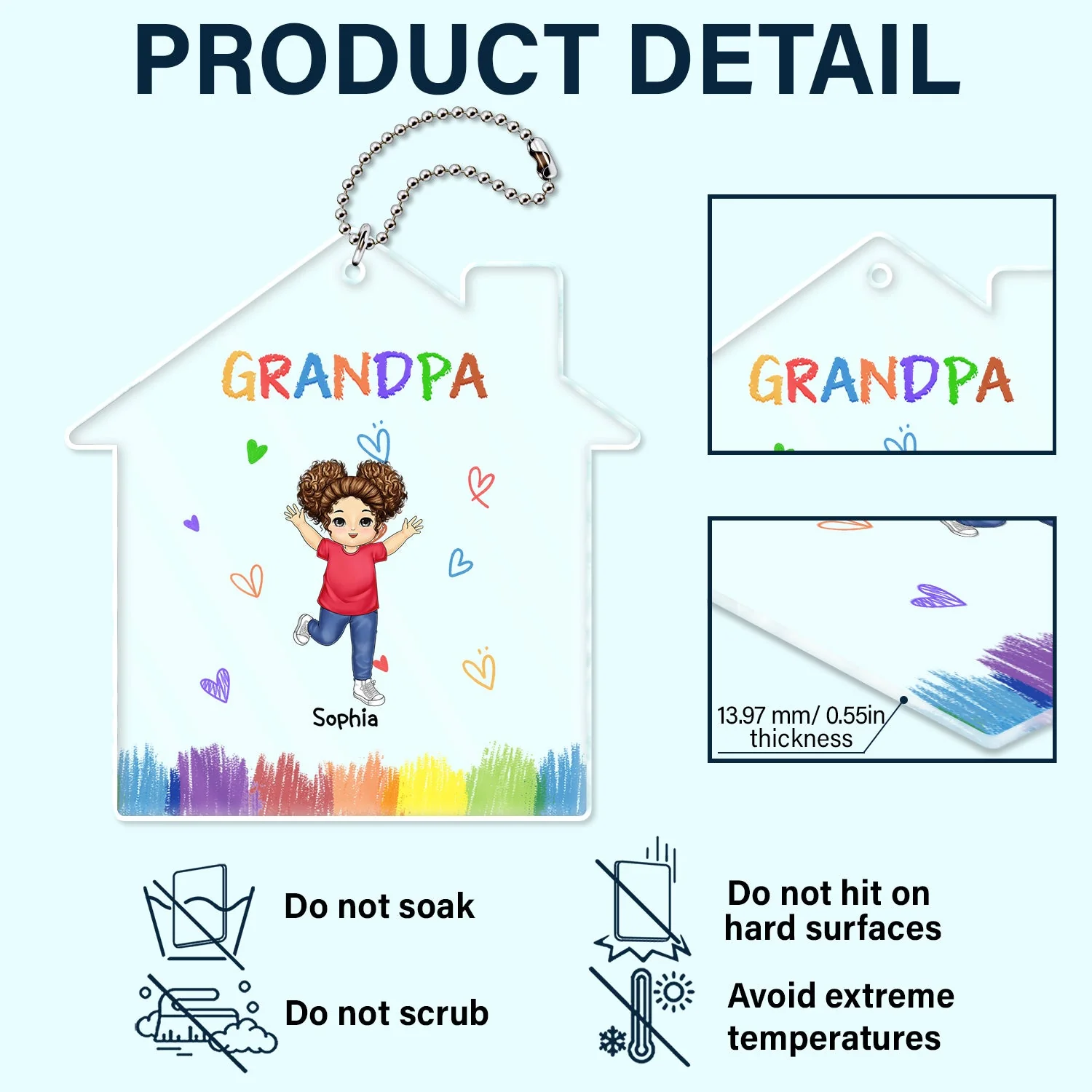 Our Grandkids - Loving Gift For Grandma, Grandpa, Grandparents, Mother, Father - Personalized Acrylic Car Hanger - Image 5