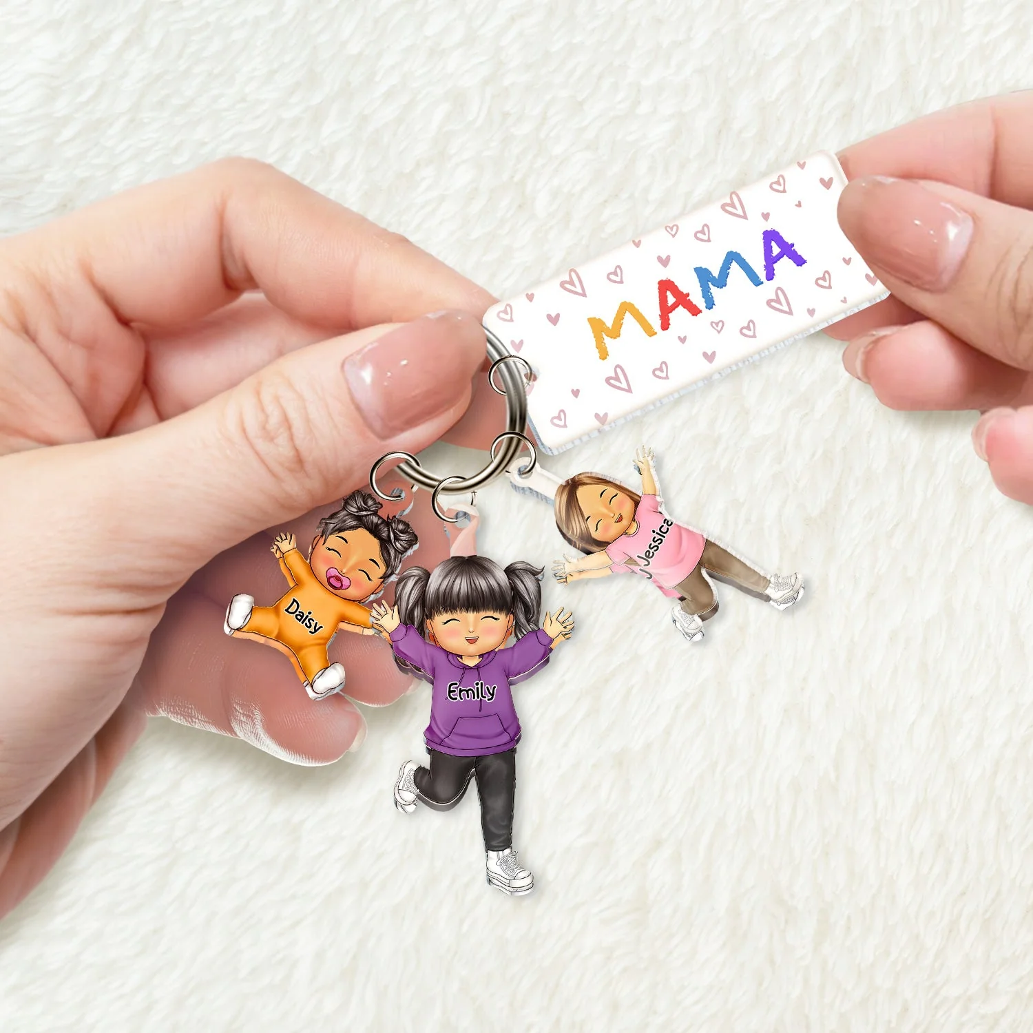 Our Grandkids - Loving Gift For Grandma, Grandparents, Mother - Personalized Acrylic Tag Keychain - Image 3