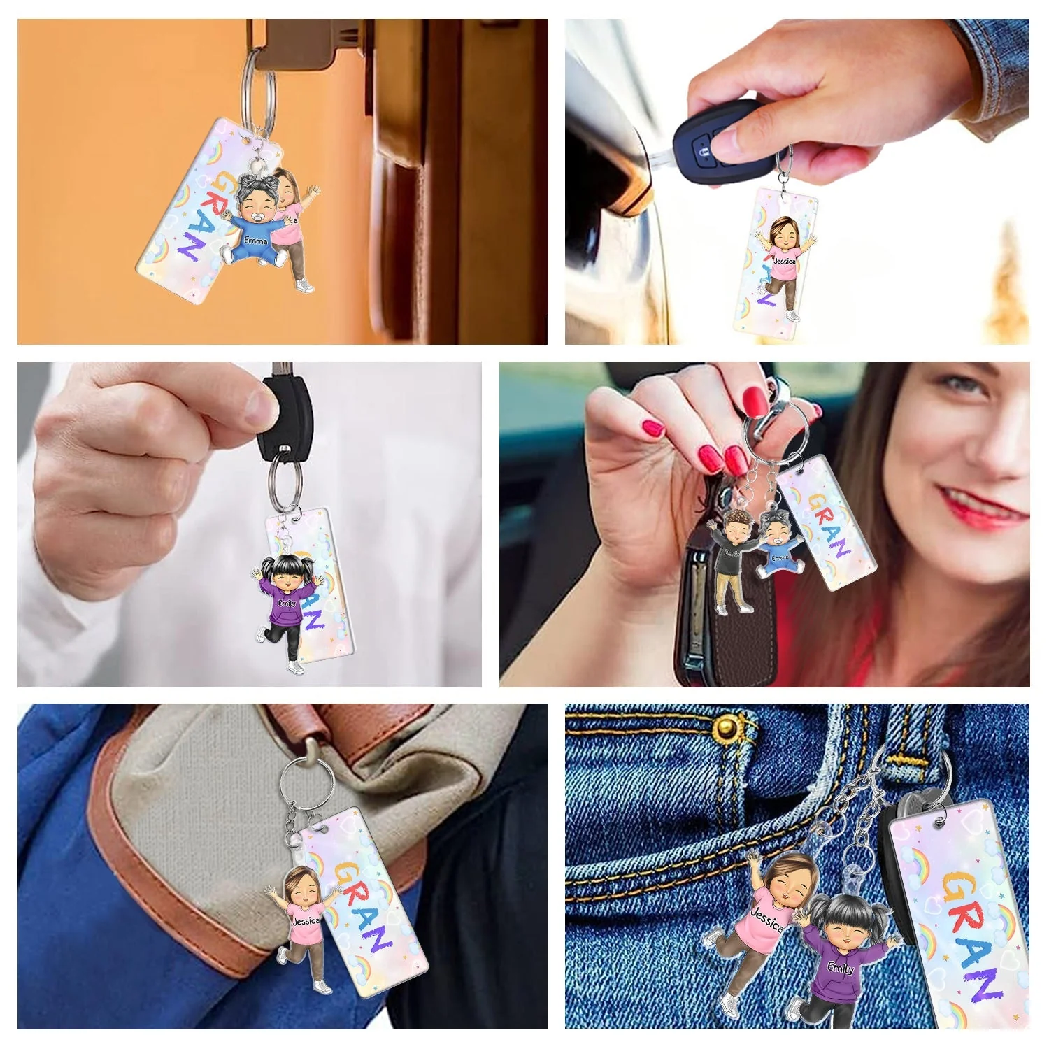 Our Grandkids Version 11 To 15 - Loving Gift For Grandma, Grandparents, Mother - Personalized Acrylic Tag Keychain - Image 5