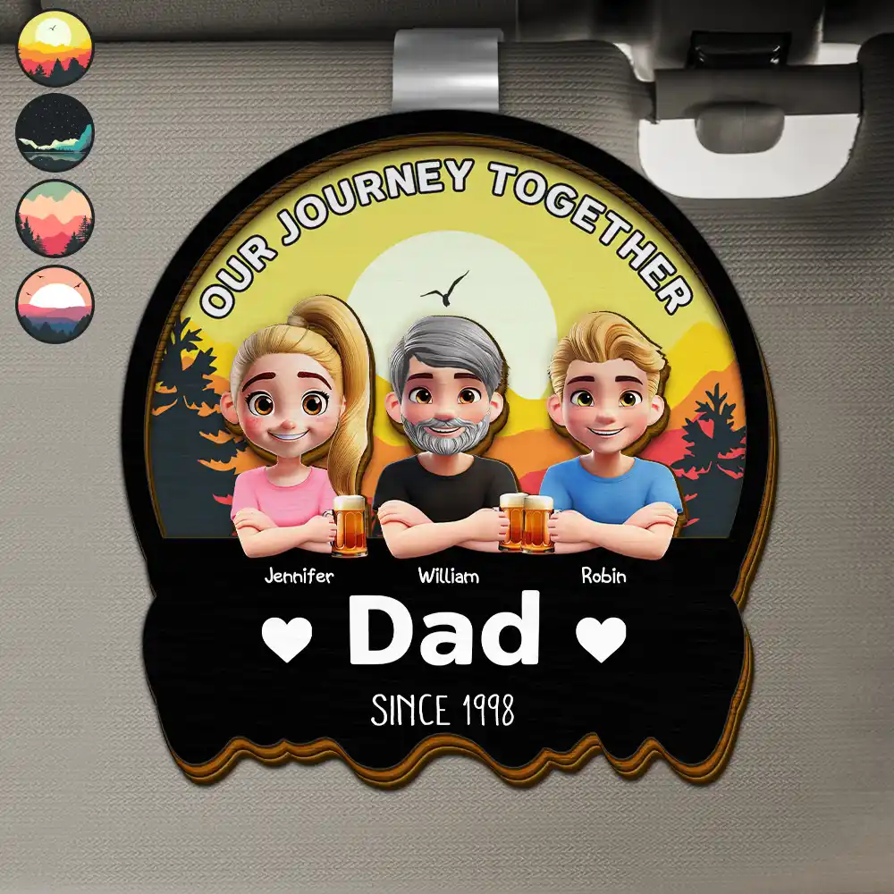Our Journey Together - Personalized Custom Shaped Car Visor Clip