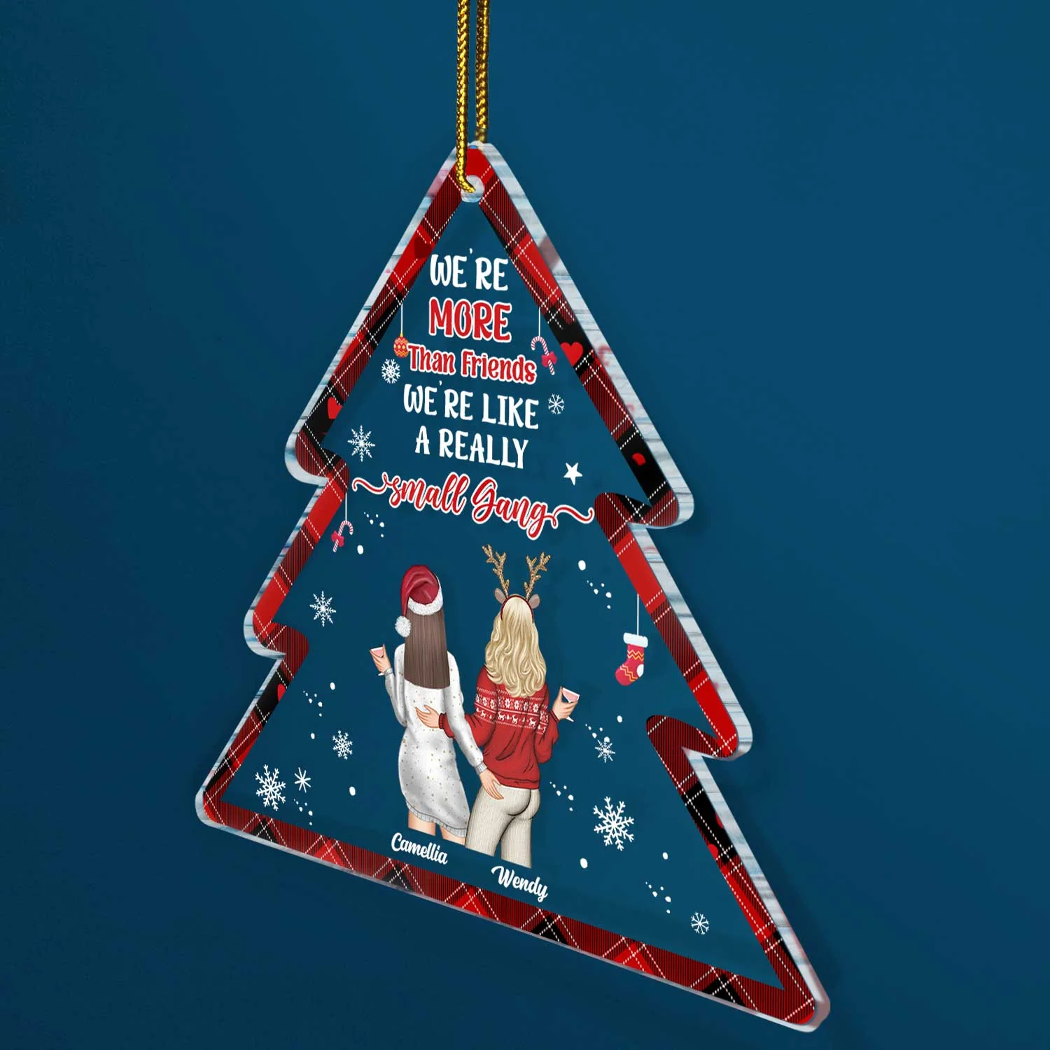 Our Laughs Are Limitless Christmas Tree Shape - Gift For Besties, BFF Best Friends, Sisters, Girls - Personalized Custom Shaped Acrylic Ornament - Image 2
