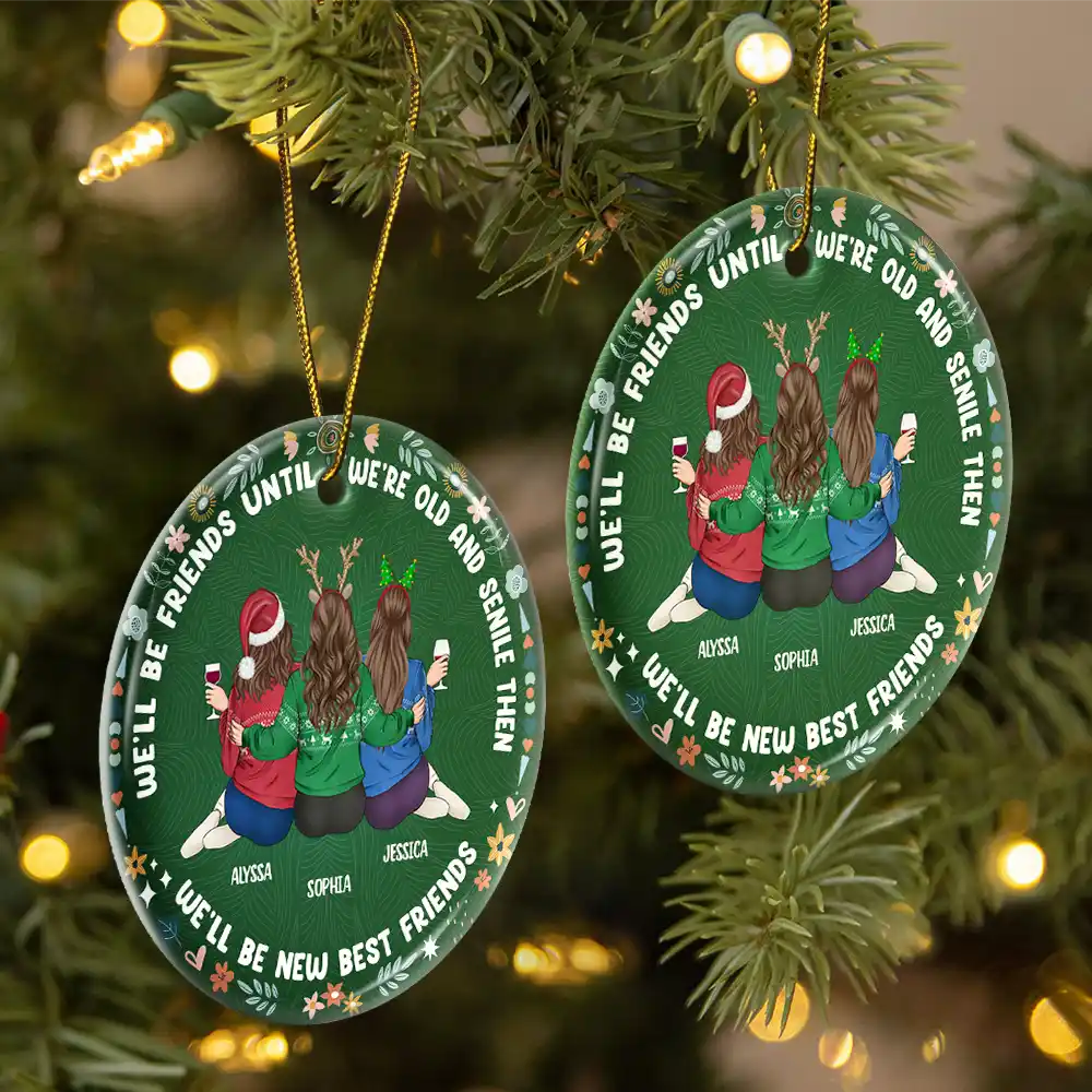 Our Laughs Are Limitless Our Memories Are Countless - Personalized Circle Ceramic Ornament - Image 2