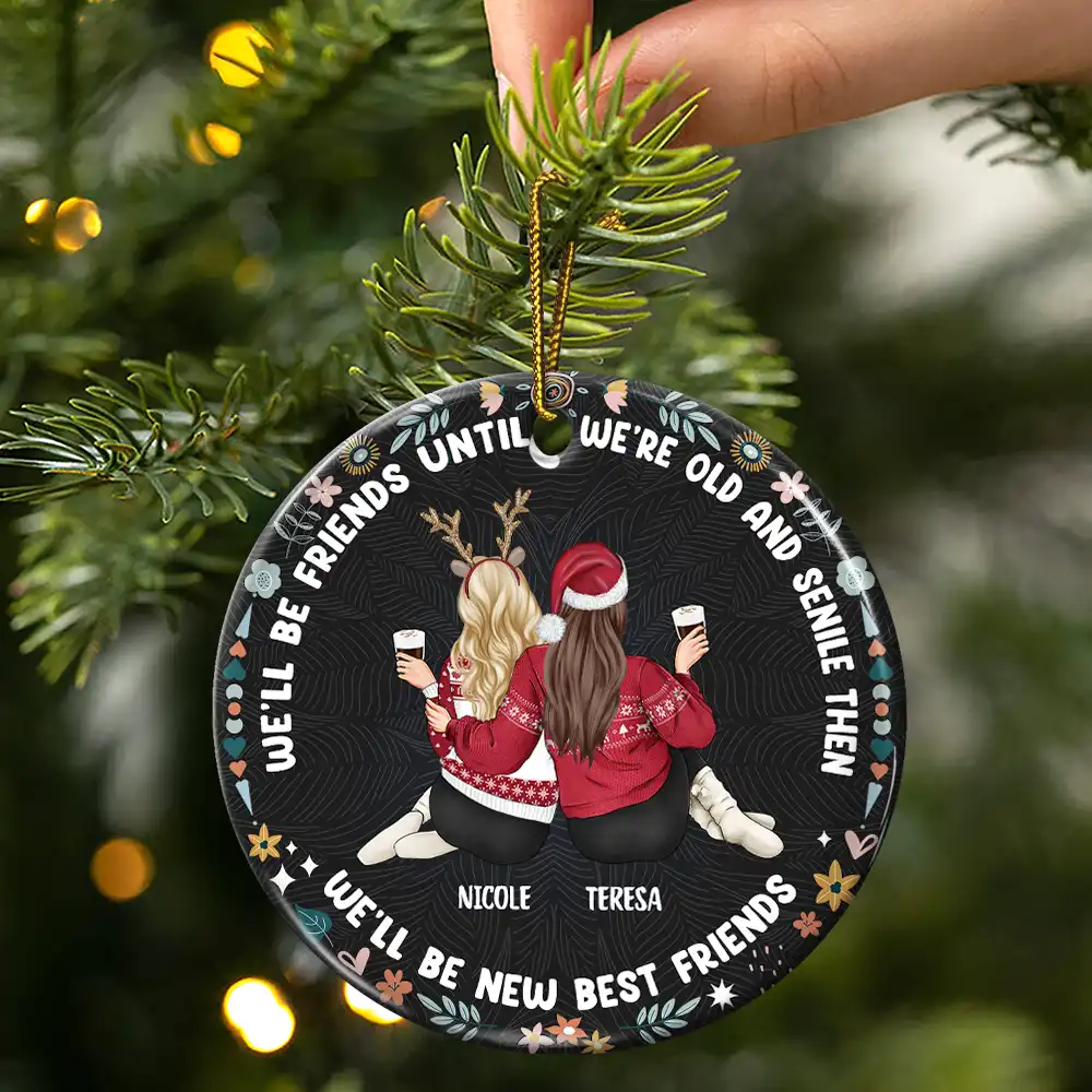Our Laughs Are Limitless Our Memories Are Countless - Personalized Circle Ceramic Ornament - Image 3