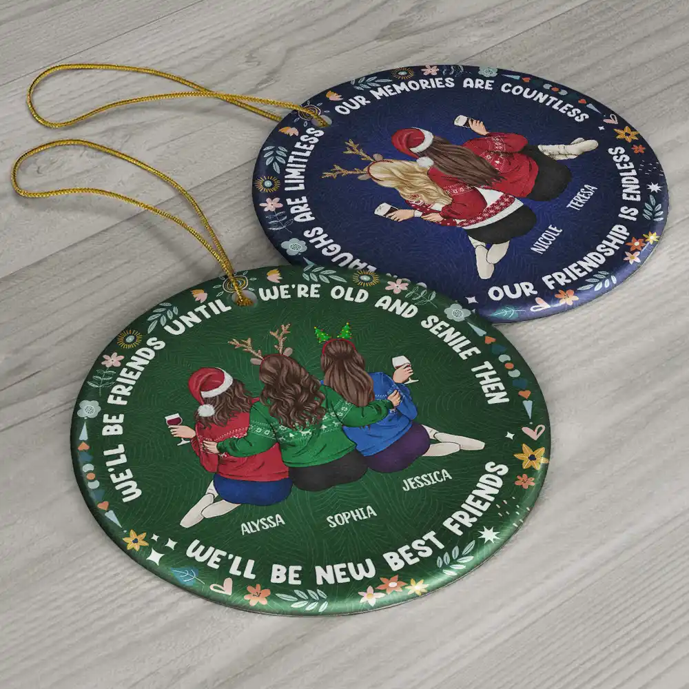 Our Laughs Are Limitless Our Memories Are Countless - Personalized Circle Ceramic Ornament - Image 6