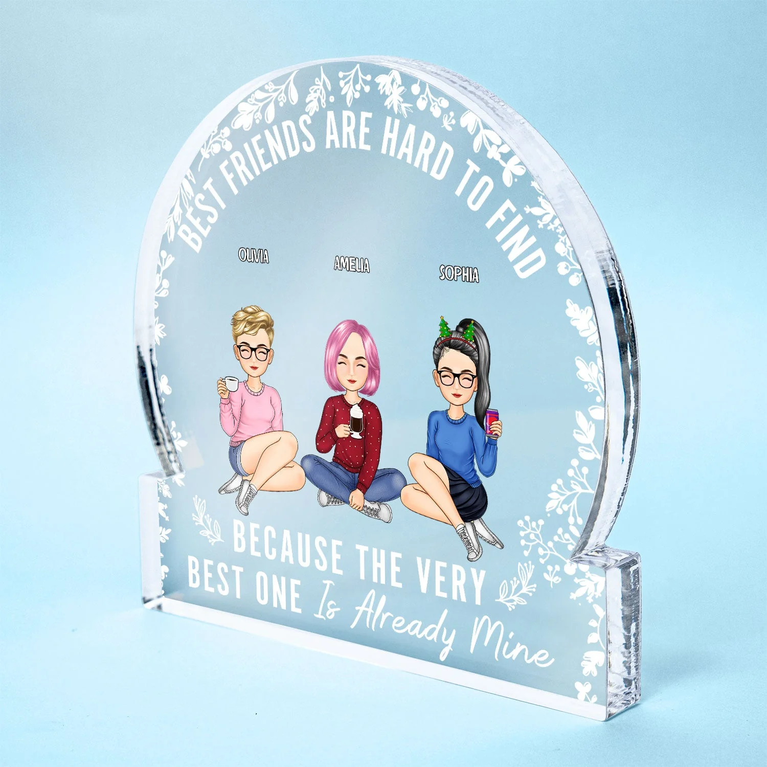 Our Memories Are Countless, Our Friendship Is Endless - Christmas Gifts For Best Friends, Besties - Personalized Round Shaped Acrylic Plaque - Image 2