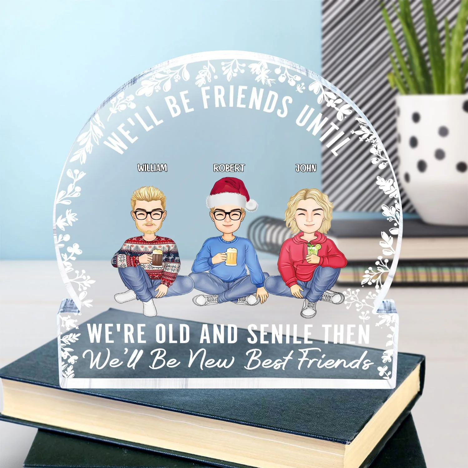 Our Memories Are Countless, Our Friendship Is Endless - Christmas Gifts For Best Friends, Besties - Personalized Round Shaped Acrylic Plaque - Image 4