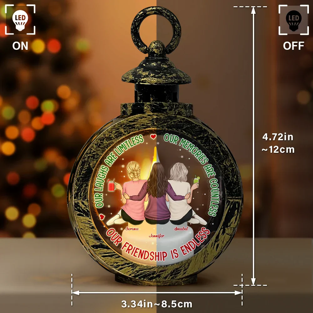 Our Memories Are Countless Our Friendship Is Endless - Personalized Candlelight Lantern Ornament - Image 3