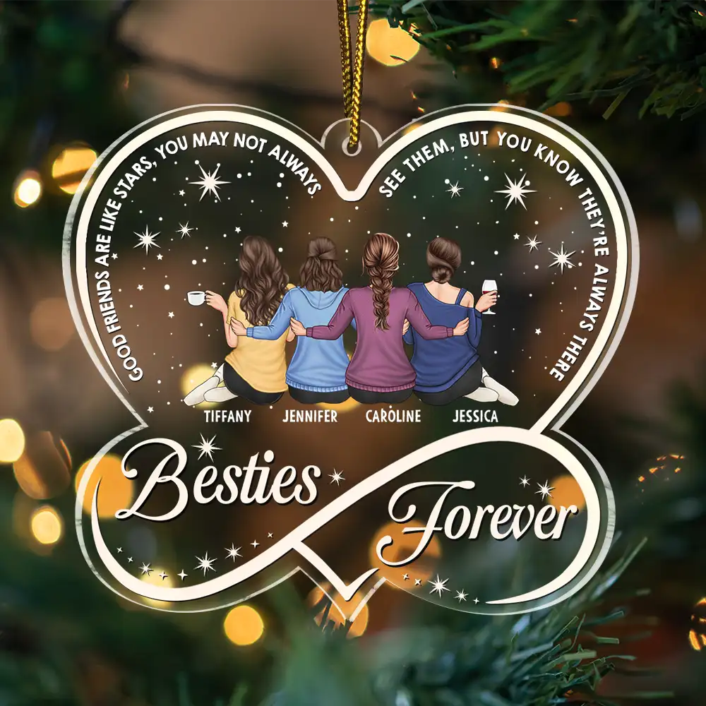 Our Memories Are Countless Our Friendship Is Endless - Personalized Custom Shaped Acrylic Ornament - Image 3