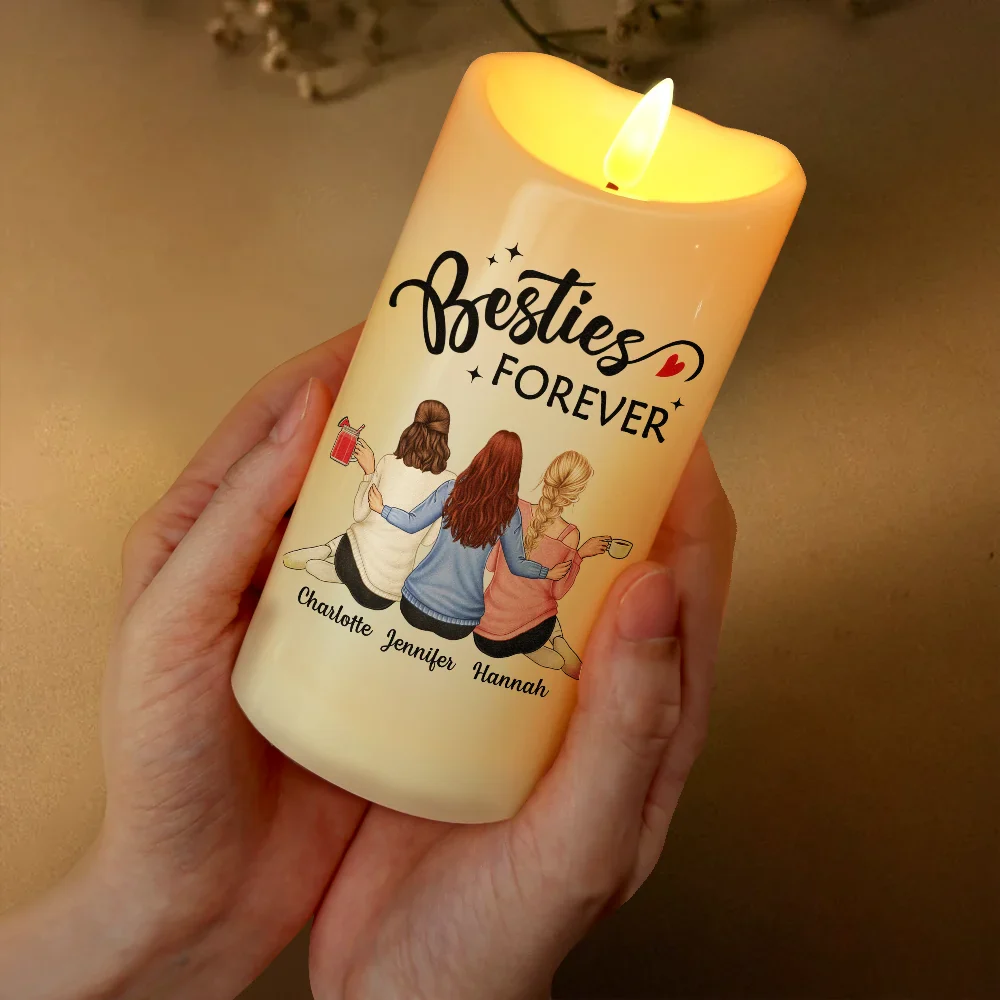 Our Memories Are Countless Our Friendship Is Endless - Personalized Flameless LED Candle - Image 3