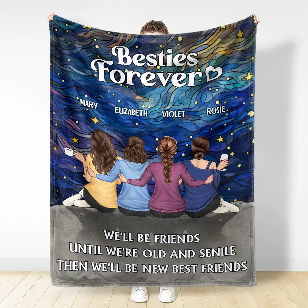 Our Memories Are Countless Our Friendship Is Endless - Personalized Fleece Blanket, Sherpa Blanket - Image 3