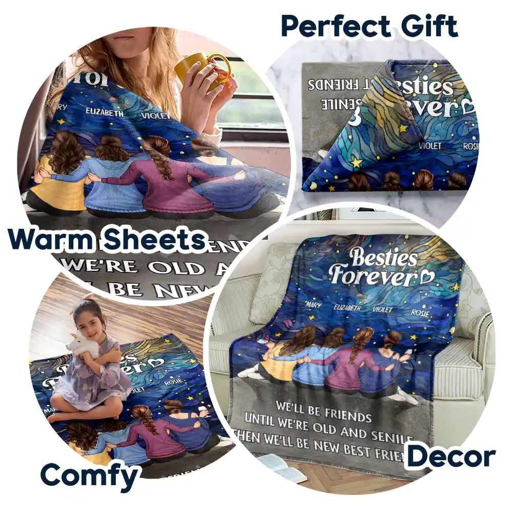 Our Memories Are Countless Our Friendship Is Endless - Personalized Fleece Blanket, Sherpa Blanket - Image 7