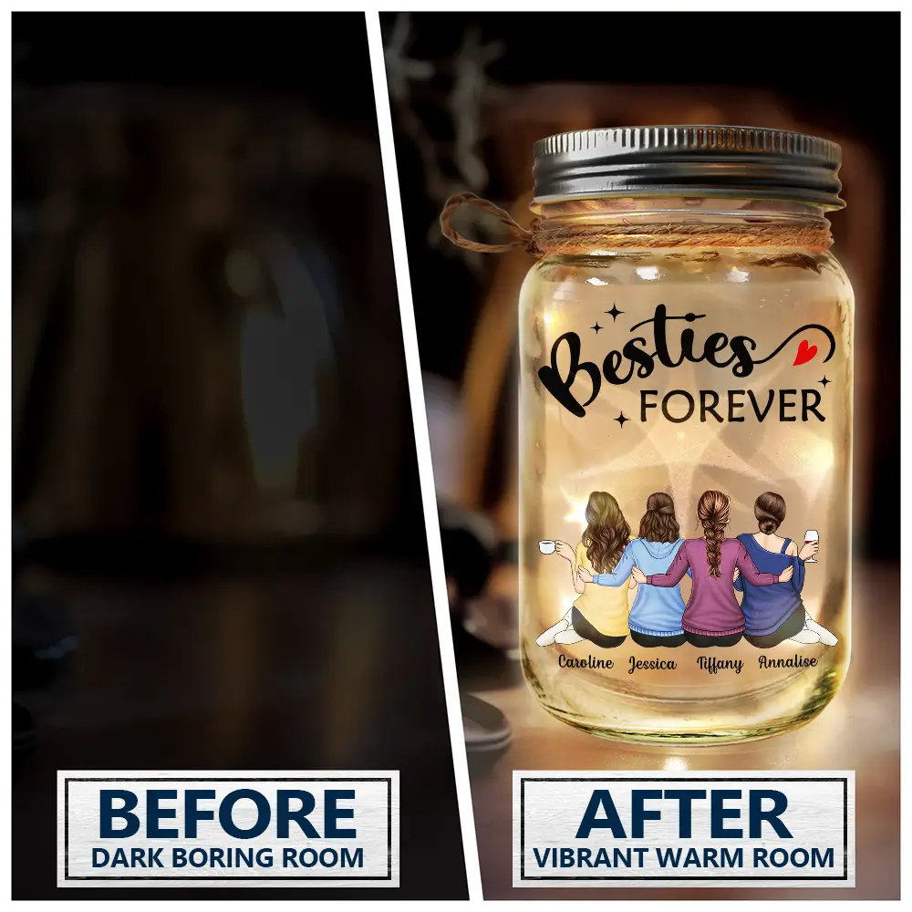 Our Memories Are Countless Our Friendship Is Endless - Personalized Mason Jar Light - Image 4