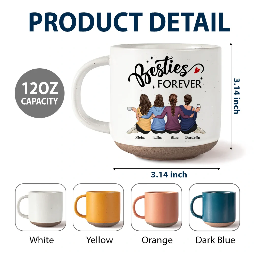 Our Memories Are Countless Our Friendship Is Endless - Personalized Pottery Mug - Image 6