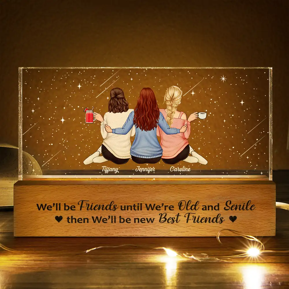 Our Memories Are Countless Our Friendship Is Endless - Personalized Rectangle LED Light - Image 3