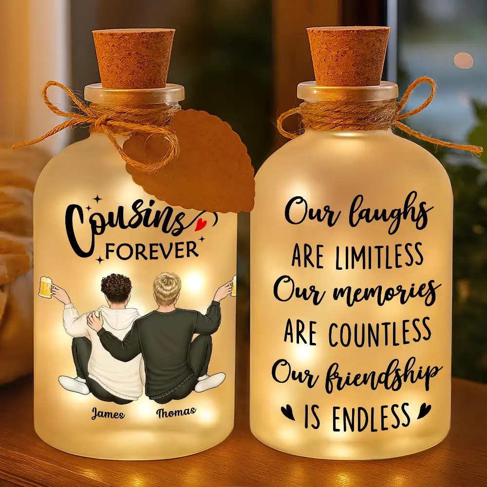 Our Memories Are Countless Our Friendship Is Endless - Personalized Short Bottle Light - Image 4