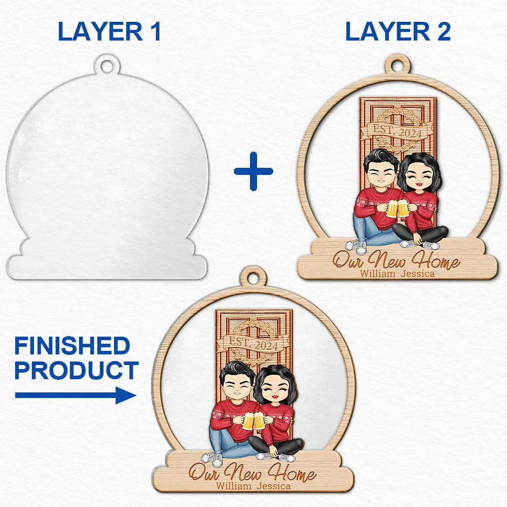 Our New Home - Christmas Gift For Couples - Personalized 2-Layered Mix Ornament - Image 6