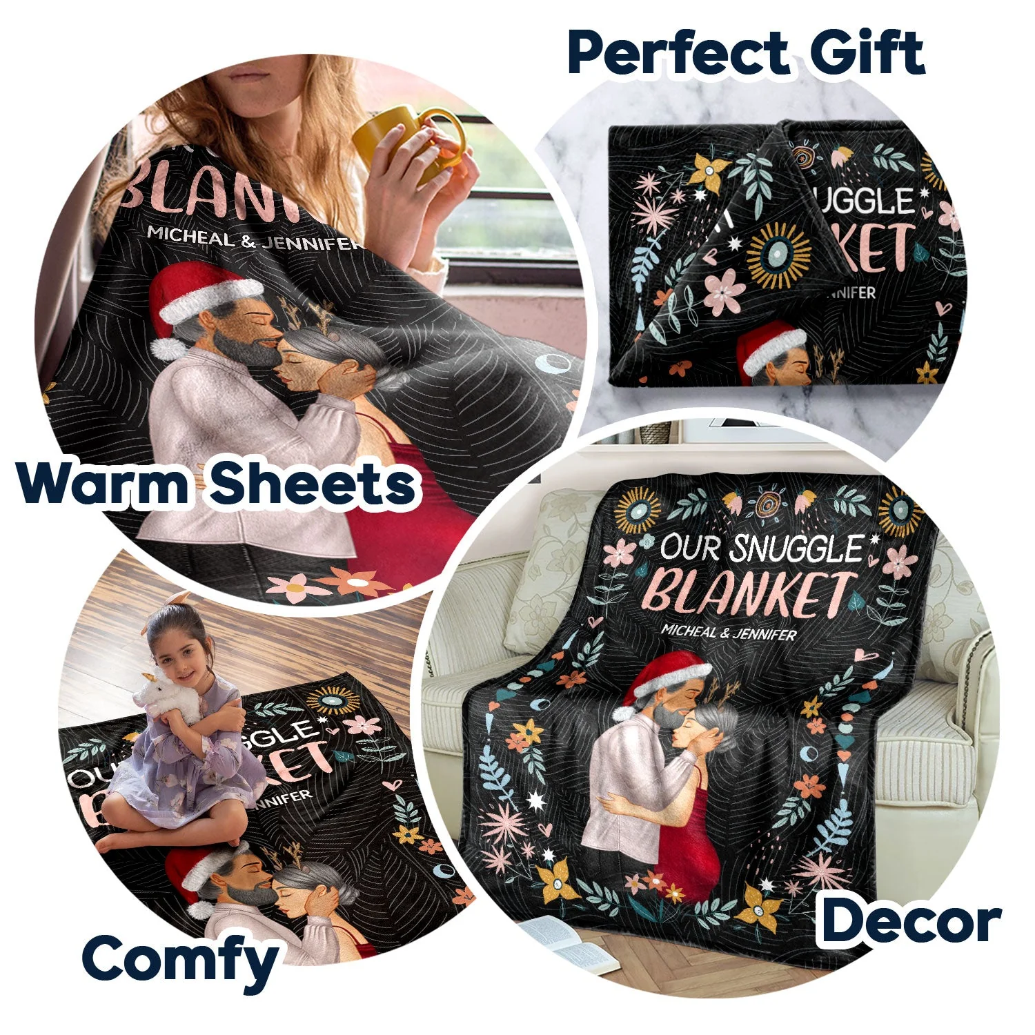 Our Snuggle Blanket - Holiday, Birthday, Loving, Anniversary Gift For Spouse, Husband, Wife, Boyfriend, Girlfriend - Personalized Fleece Blanket - Image 5
