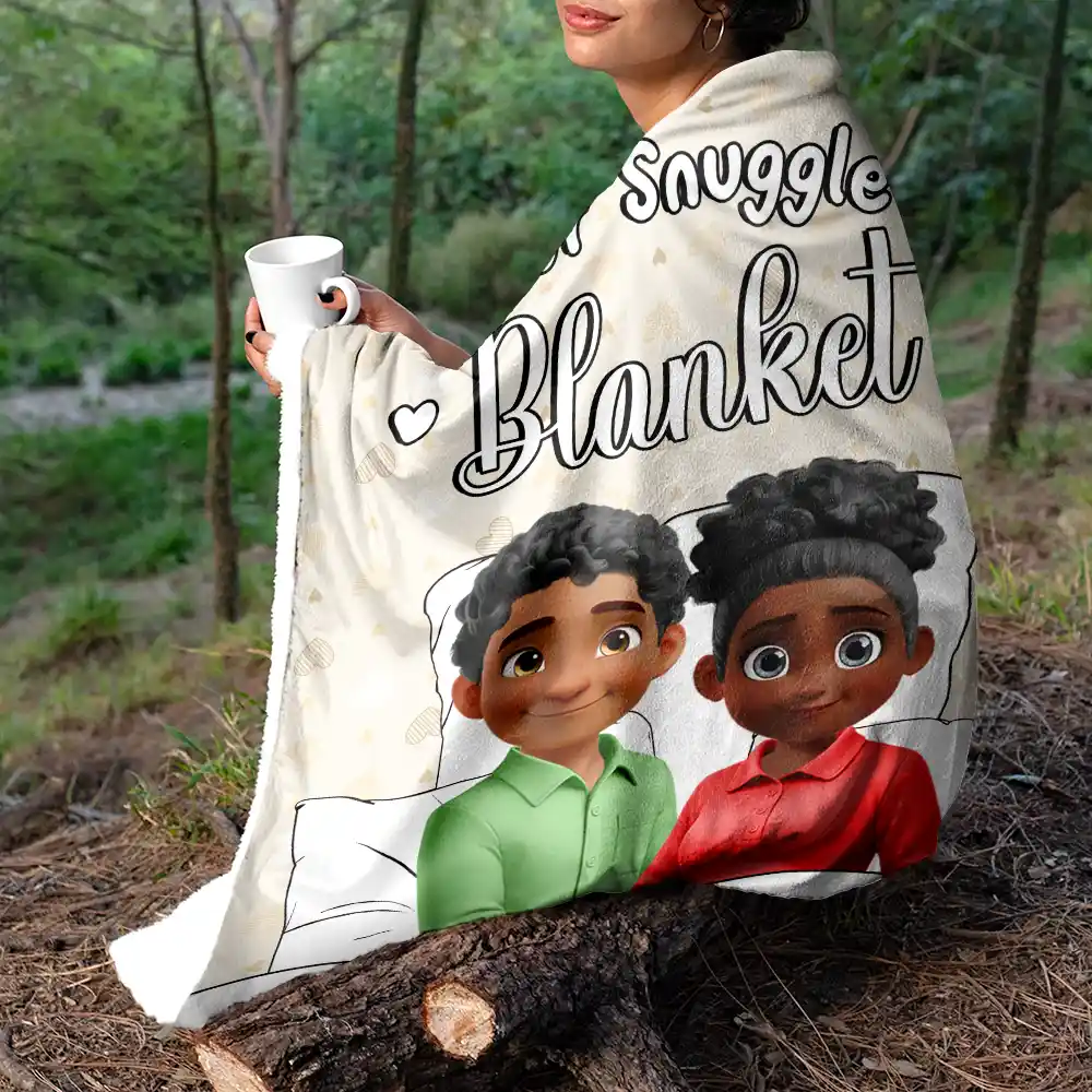 Our Snuggle Cuddling 3D Effect Couple - Personalized Fleece Blanket, Sherpa Blanket - Image 5
