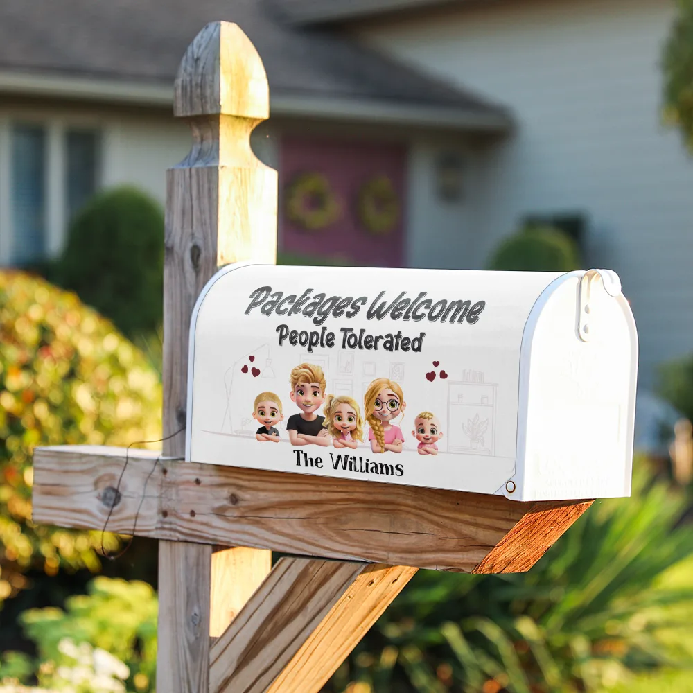 Packages Welcome People Tolerated - Personalized Mailbox Cover - Image 3