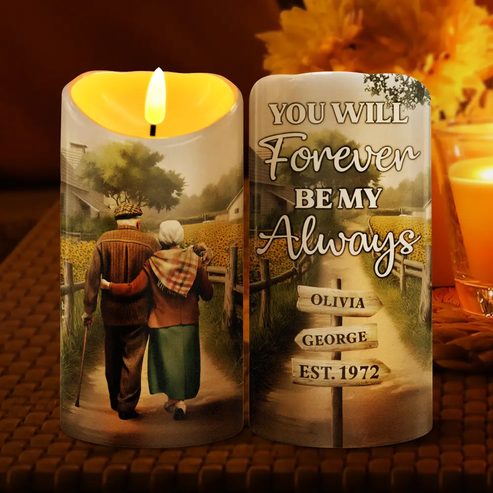 Painting Old Couple You And Me We Got This - Personalized Flameless LED Candle - Image 2