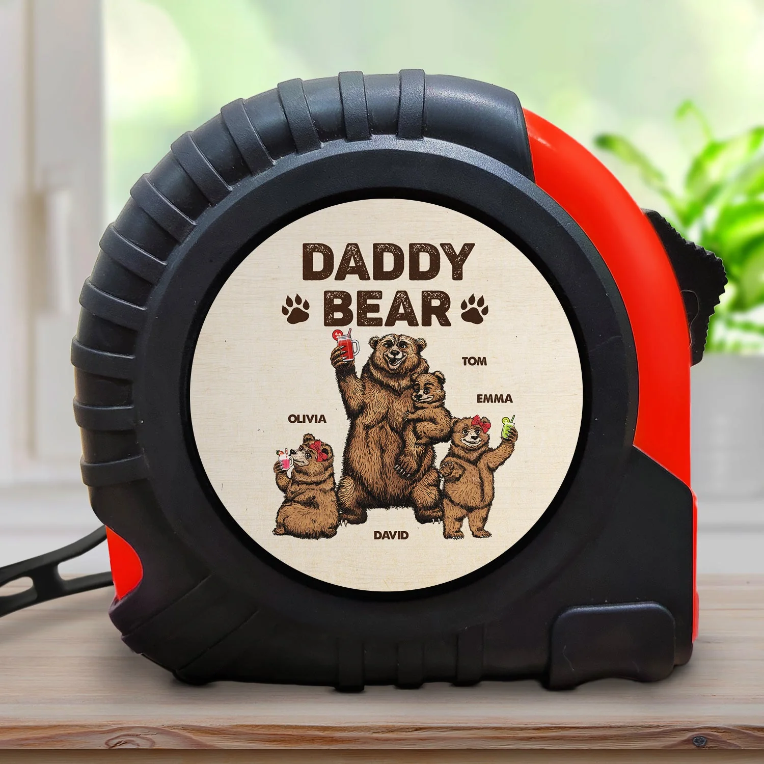 Papa Bear - Gift For Dad, Father, Grandfather, Grandpa - Personalized Tape Measure - Image 2