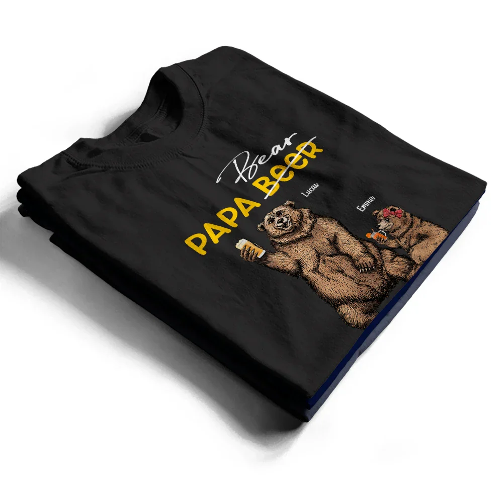 Papa Beer Papa Bear - Personalized T Shirt - Image 2